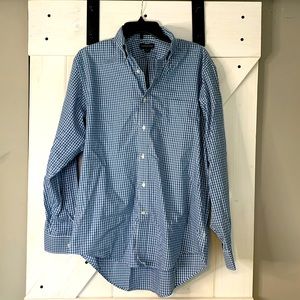 Men’s Lands End Blue Long Sleeve Buttondown Dress Shirt Traditional Fit